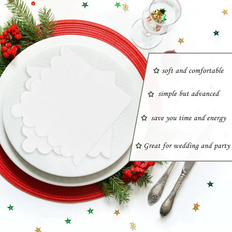 Soft and Skin-Friendly Scallop Edge Paper Napkins