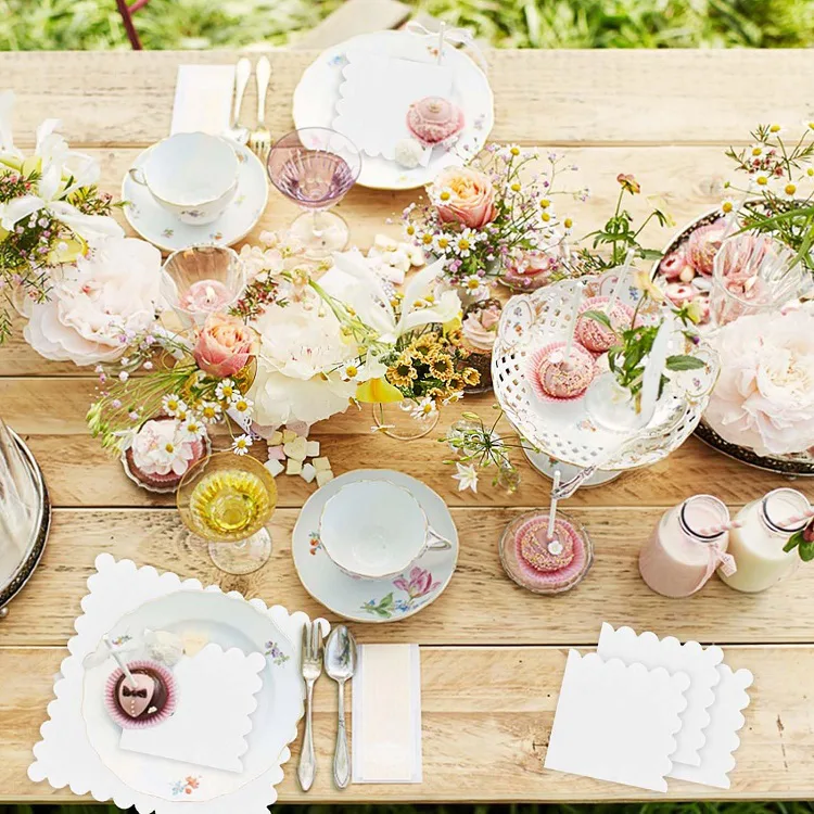 Soft and Skin-Friendly Scallop Edge Paper Napkins