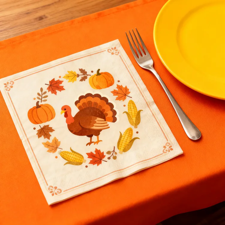 Thanksgiving-Themed Party Paper Napkins